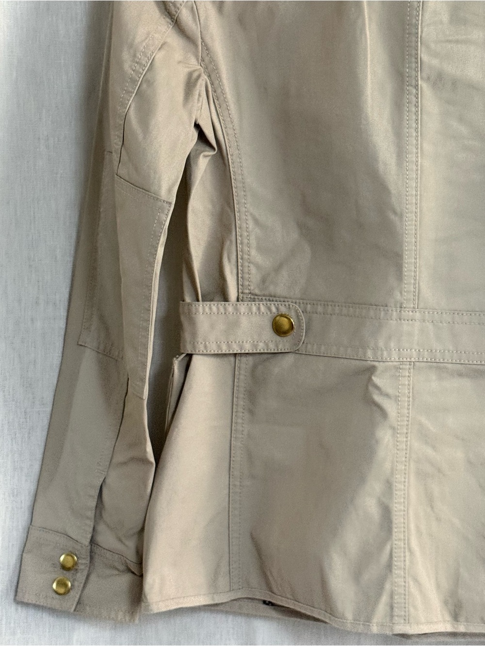 J.Crew Downtown Field Jacket XXS Khaki Beige Waxed Cotton Utility Safari Coat - Picture 9 of 13